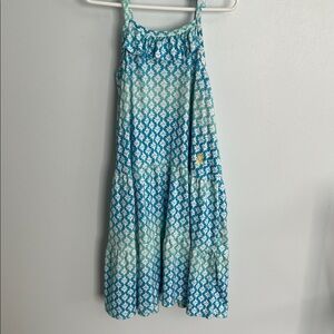 Girls Tommy Bahama Light Blue and White Floral Dress